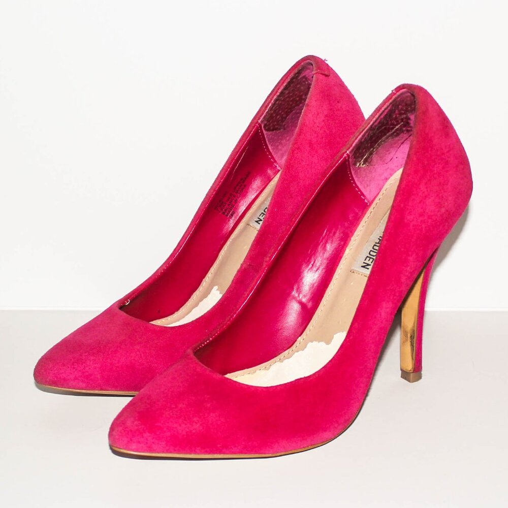 Steve Madden Hot Pink Suede Heels